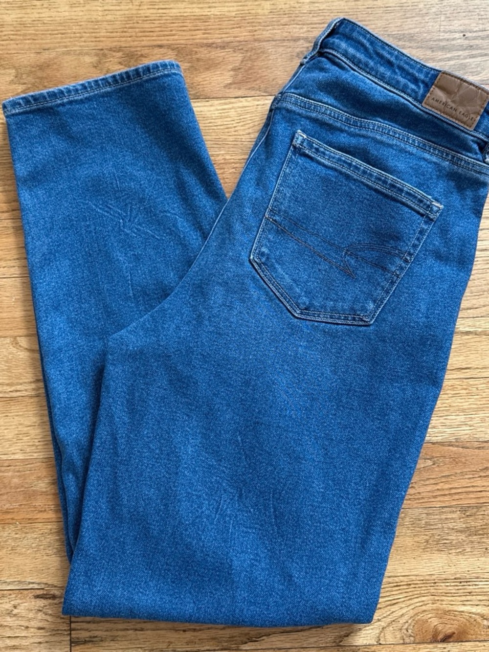American Eagle Outfitters Women's Cropped Mom Jeans - Blue